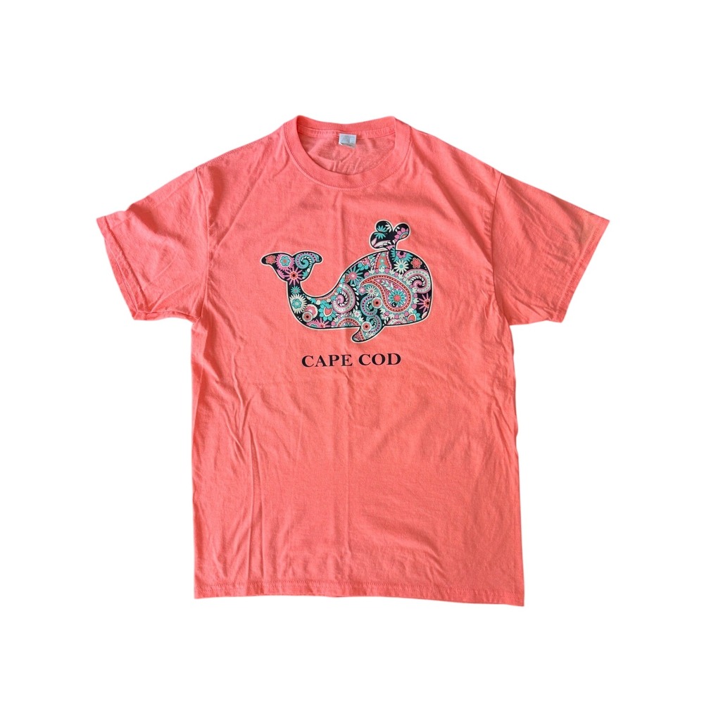 Fruit Of The Loom Women's M Paisley Whale Orange Cape Cod T-shirt | SKU 1016